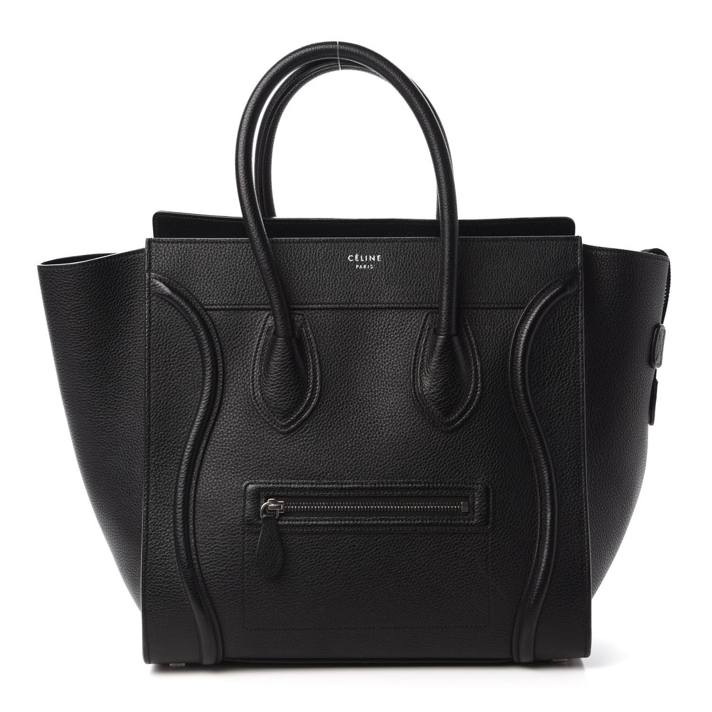 Drummed Calfskin Mini Luggage Black