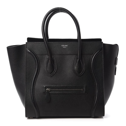 Celine Drummed Calfskin Mini Luggage Black 1 of 9