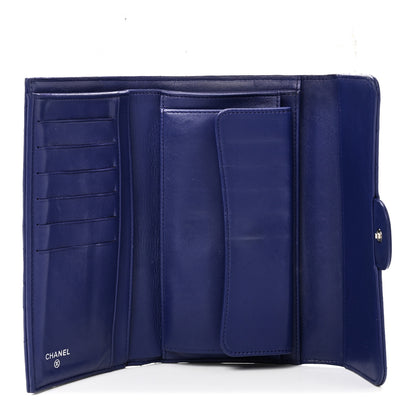 Chanel Lambskin Quilted Large Flap Wallet Blue 5 of 8