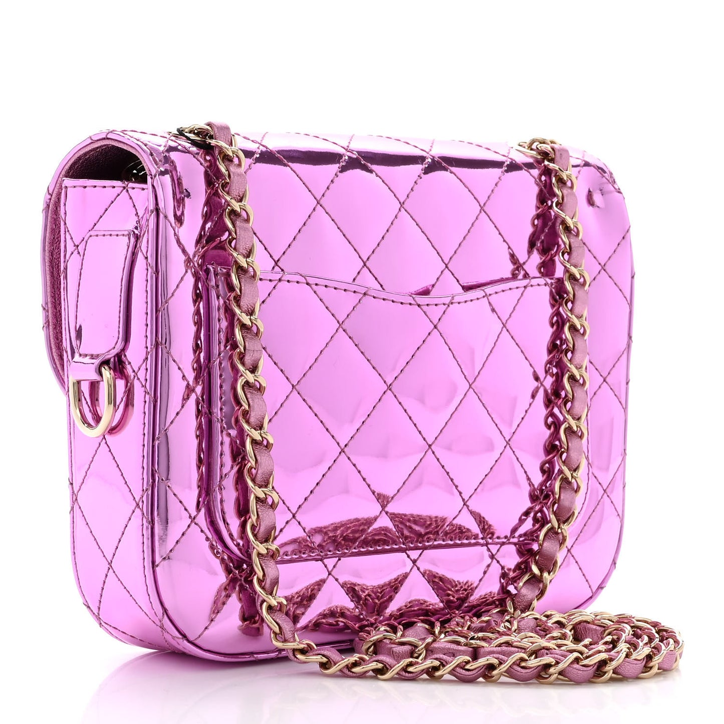 Mirror Calfskin Metallic Calfskin Quilted Hollywood Boulevard Flap With Coin Purse Light Purple