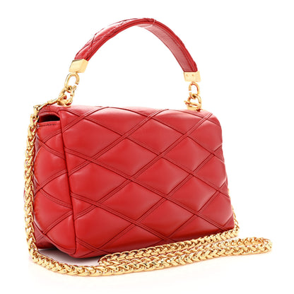 Louis Vuitton Lambskin Malletage Top Handle GO-14 MM Rouge 3 of 9