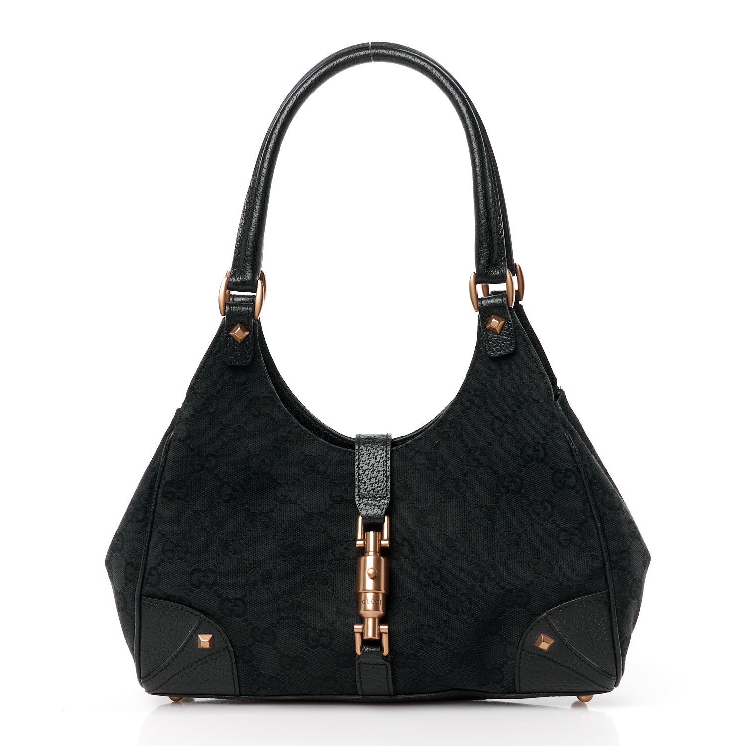 Gucci Monogram Calfskin Large Bardot Tote Black 1 of 12