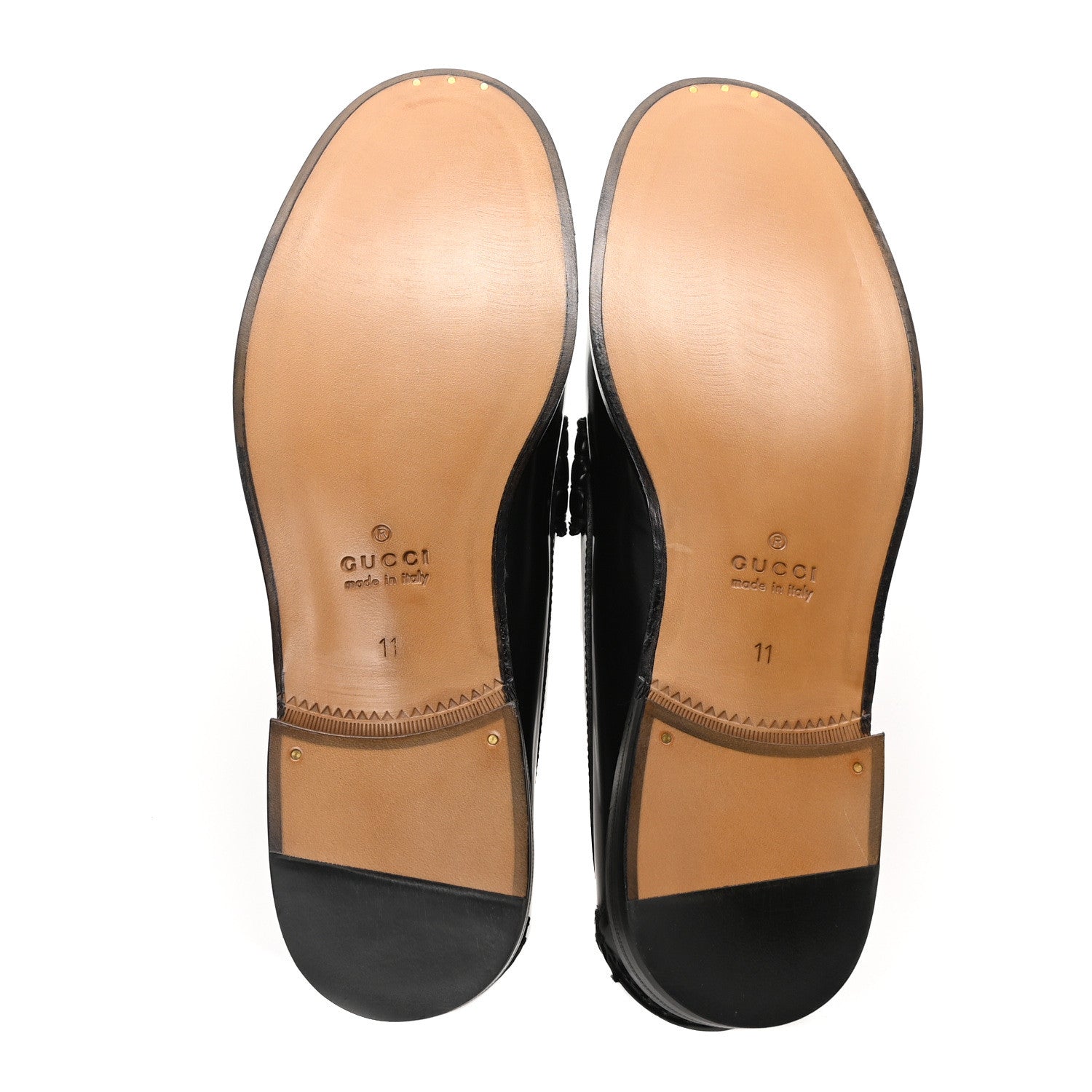 Gucci Calfskin Web Mens Interlocking GG Loafers 11 Black 6 of 9