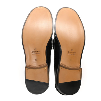 Gucci Calfskin Web Mens Interlocking GG Loafers 11 Black 6 of 9