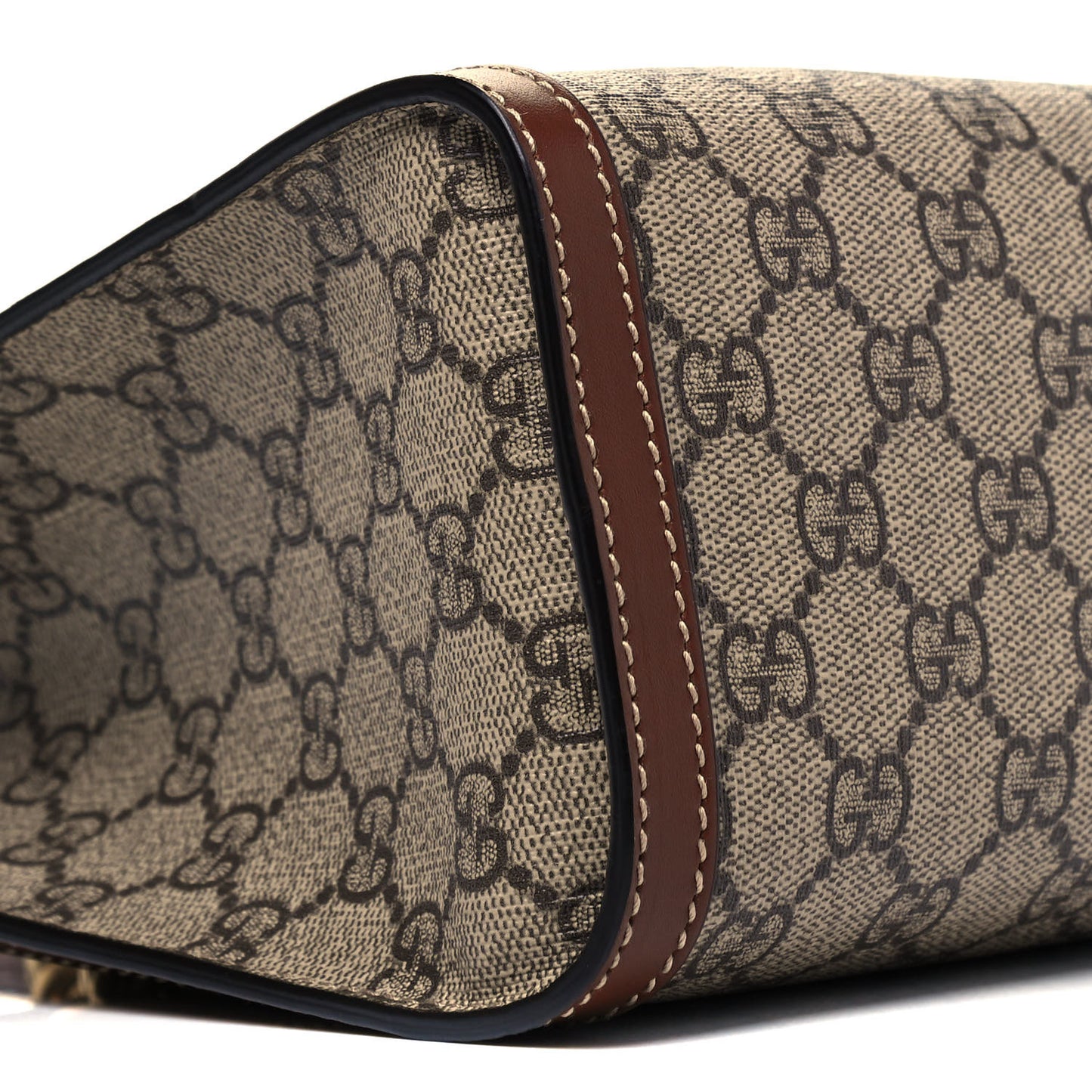 GG Supreme Monogram Calfskin Small Padlock Tote Beige Ebony Tuscany