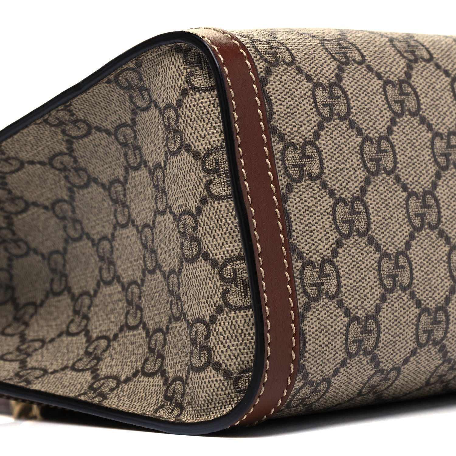 Gucci GG Supreme Monogram Calfskin Small Padlock Tote Beige Ebony Tuscany 8 of 9