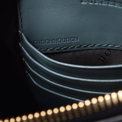 Burberry Signature Grain Calfskin Check Embossed Peyton Crossbody Clutch Bag Celadon Blue 7 of 8