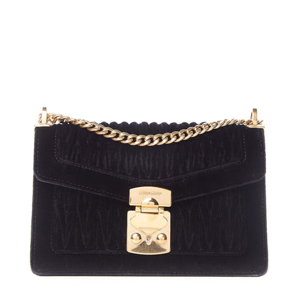 Miu Miu Velluto Matelasse Confidential Chain Shoulder Bag Black 1 of 10