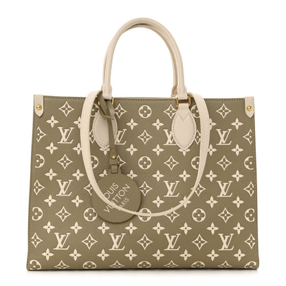 Louis Vuitton Empreinte Monogram Spring In The City Onthego MM Kaki Beige Cream 1 of 12