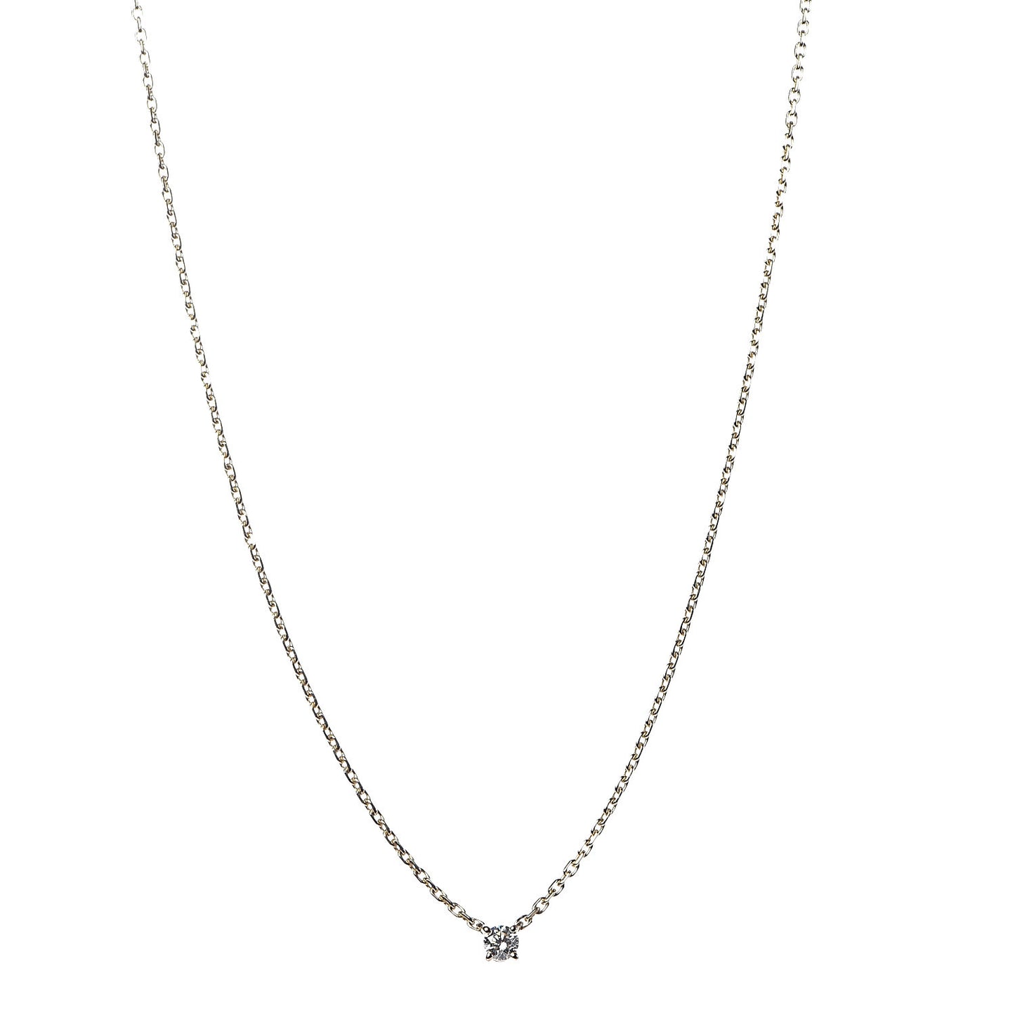 18K Yellow Gold Diamond .25ct Solitaire 1895 Pendant Necklace