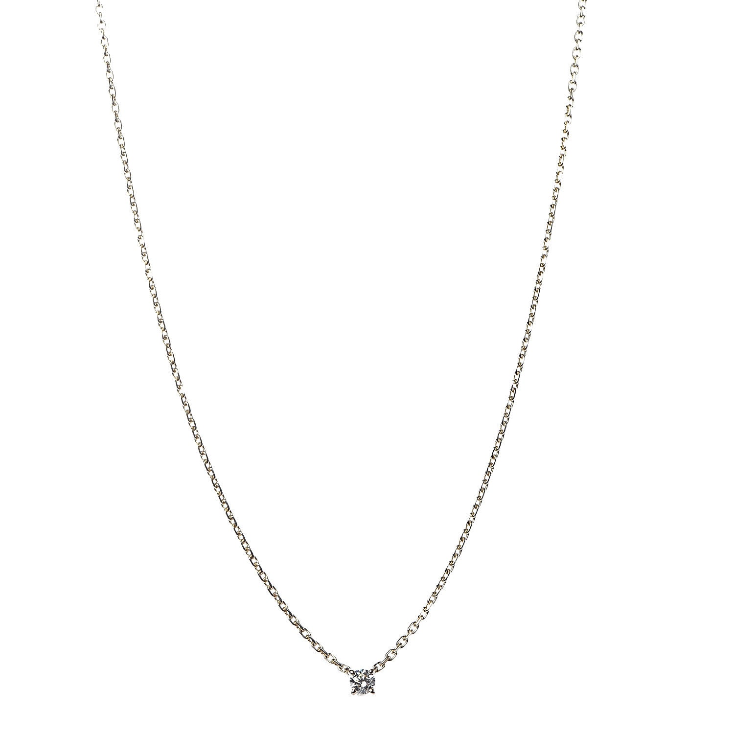 Cartier 18K Yellow Gold Diamond .25ct Solitaire 1895 Pendant Necklace 1 of 6