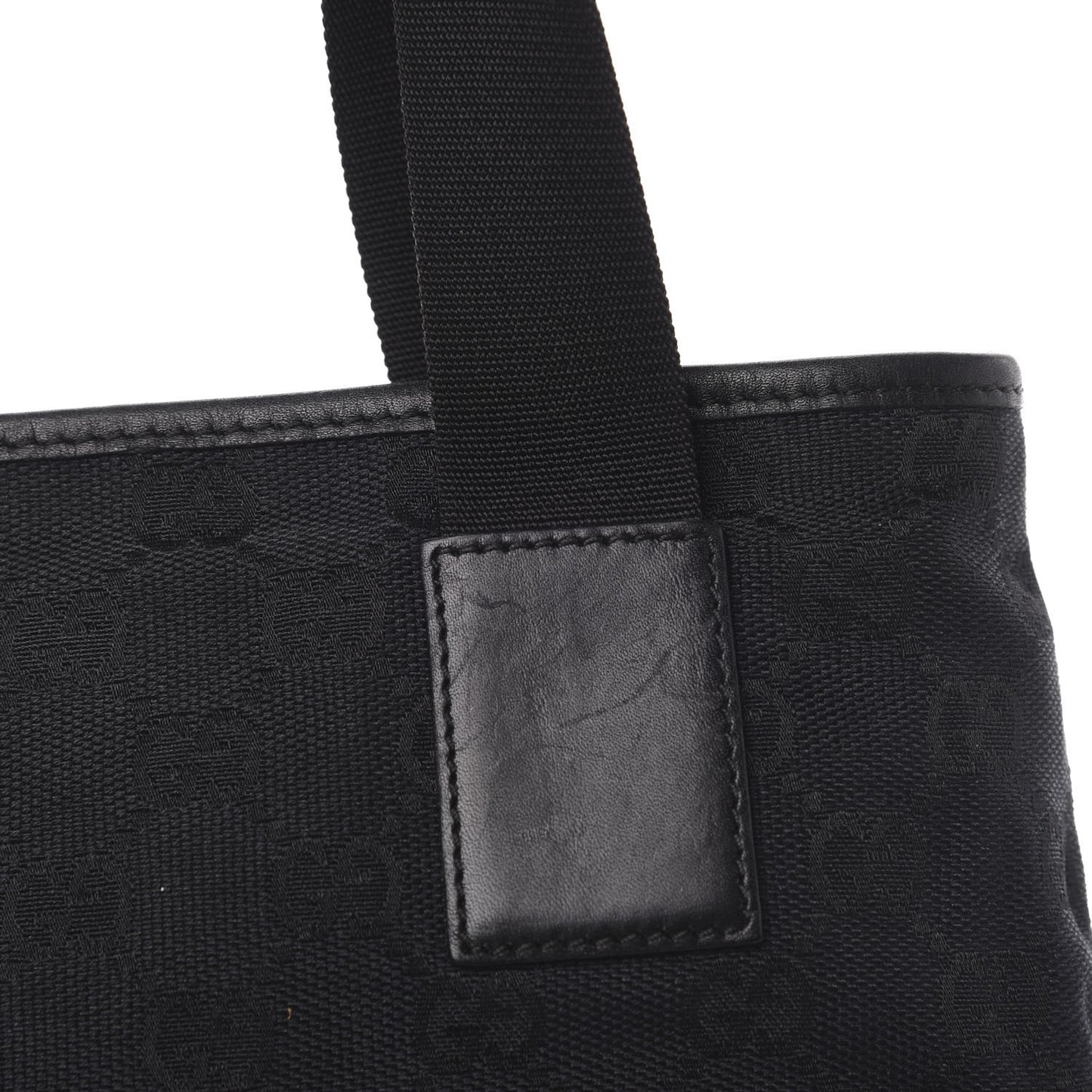Nylon Calfskin Large Tote Black