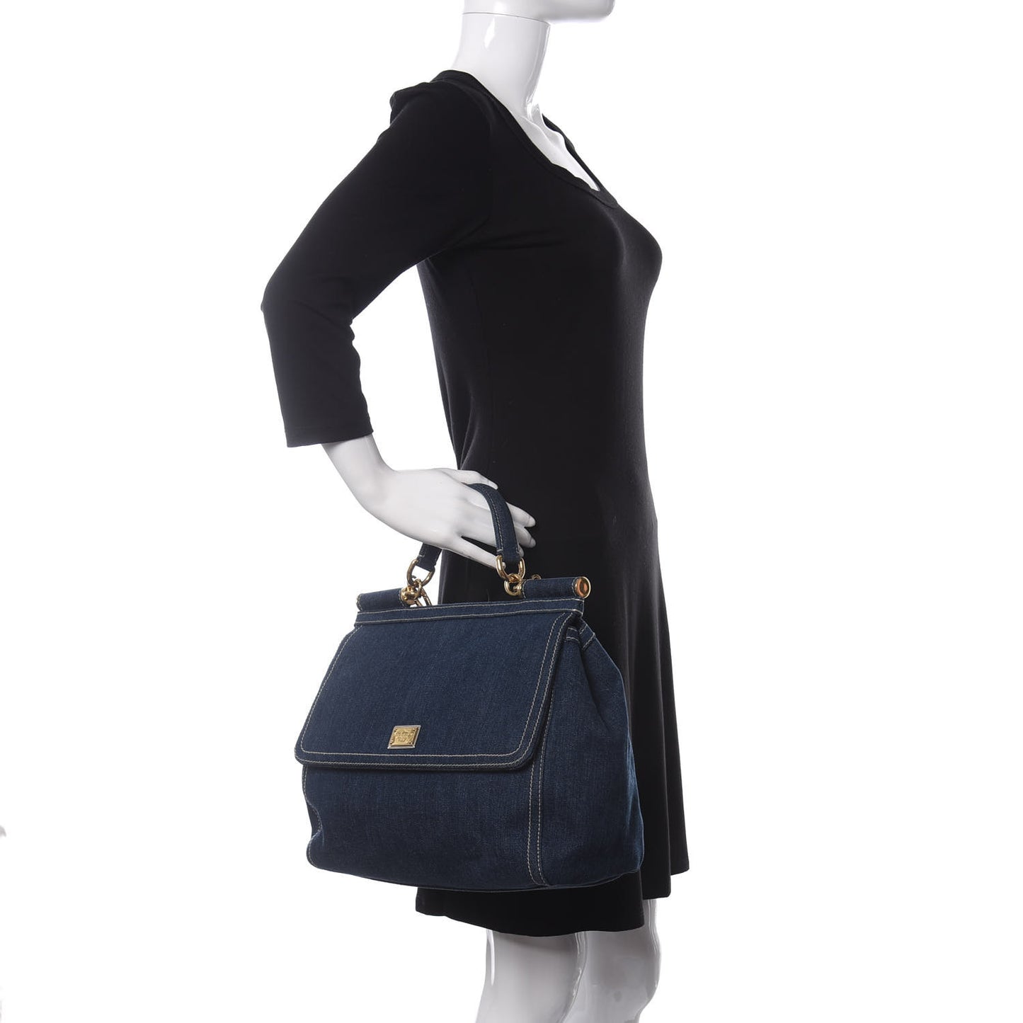 Denim Large Miss Sicily Satchel Blue