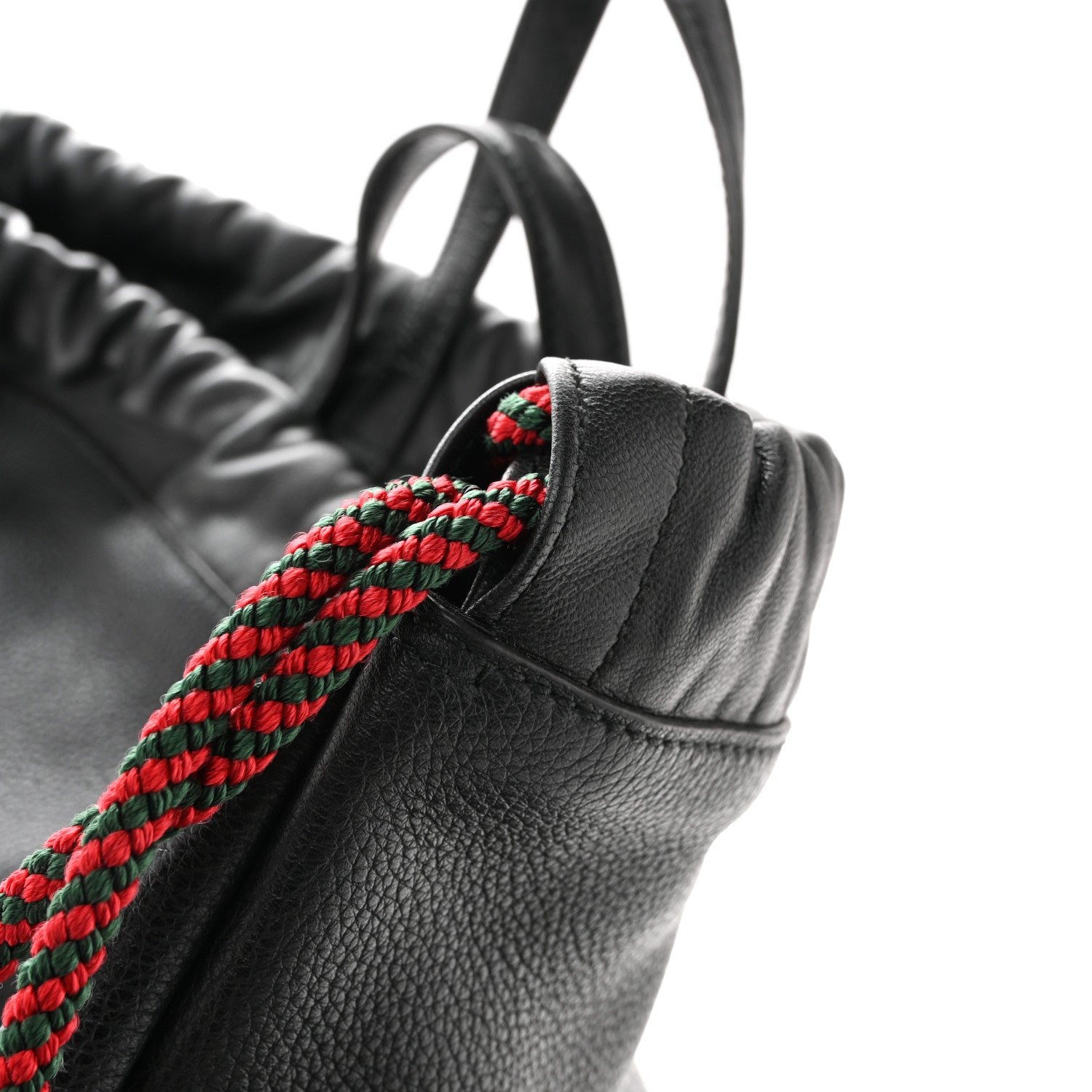 Gucci Calfskin Logo Drawstring Backpack Black 12 of 12