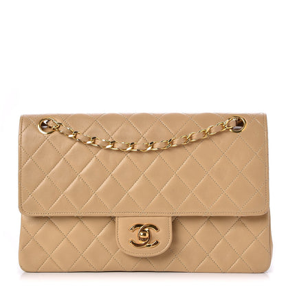 Chanel Lambskin Quilted Medium Double Flap Beige 1 of 13