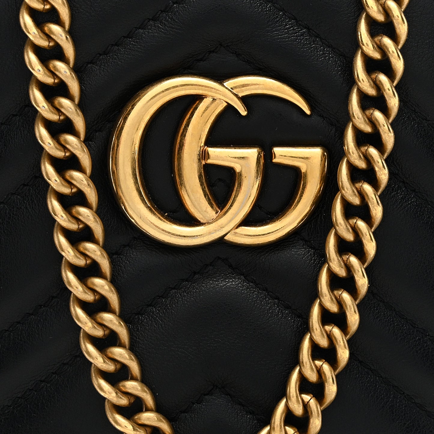 Calfskin Matelasse Mini GG Marmont Crossbody Bag Black