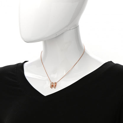Hermes Lacquered Gold Pop H Pendant Necklace Marron Glace 2 of 6