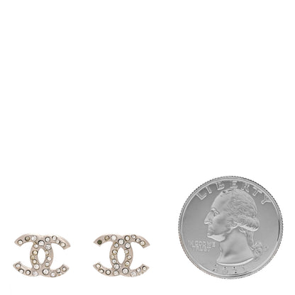 Chanel Crystal CC Earrings Silver 2 of 6