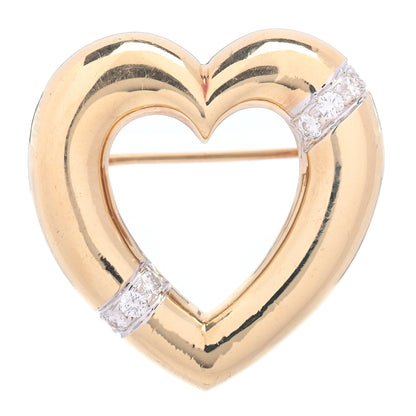 Tiffany 18K Yellow Gold Diamond Paloma Picasso Heart Brooch Pin 1 of 4