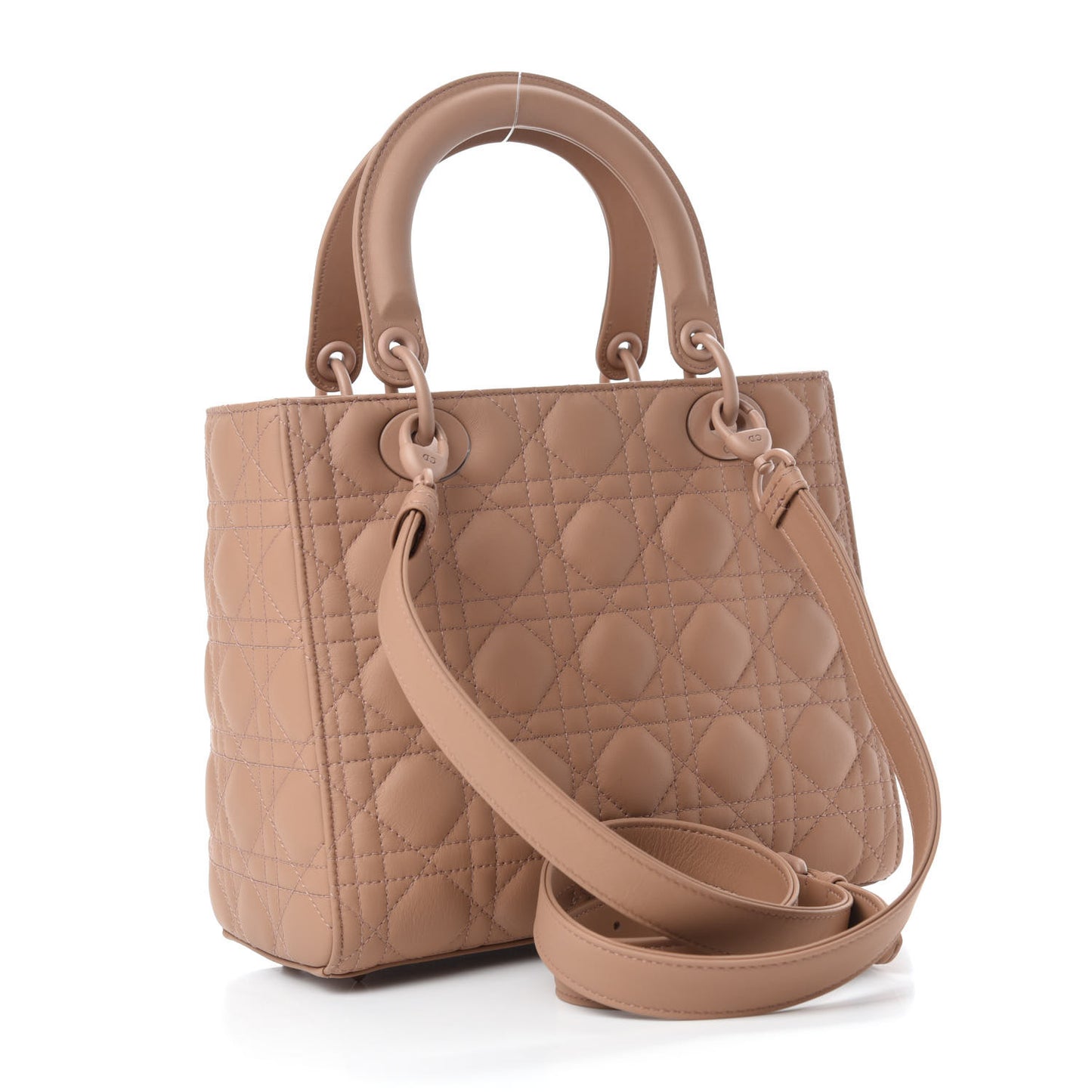 Ultra Matte Calfskin Cannage Medium Lady Dior Beige