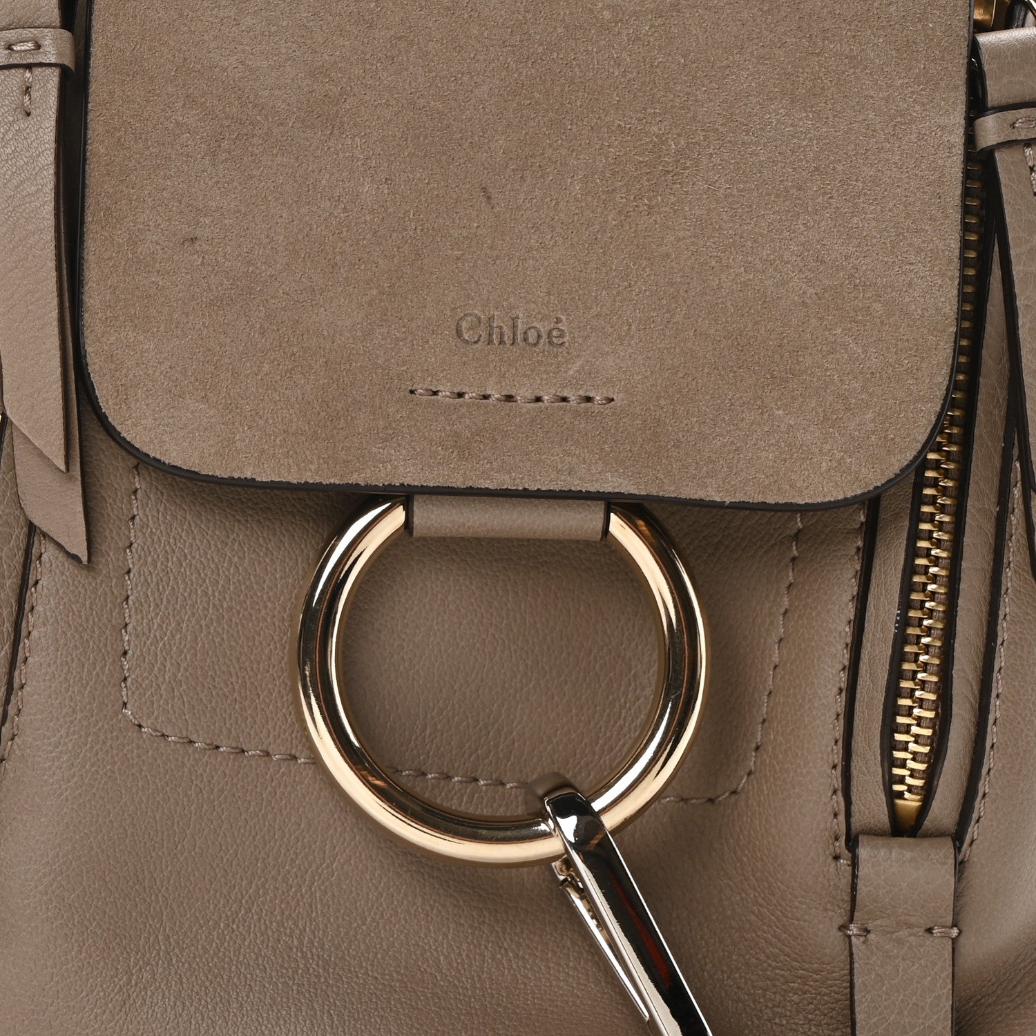 Chloe Suede Calfskin Mini Faye Backpack Motty Grey 8 of 10