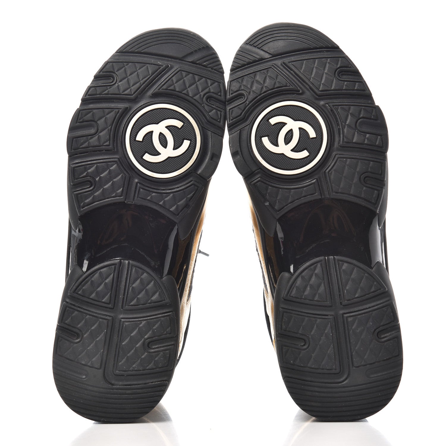 Chanel Velour Tweed CC High Top Sneakers 39 Black Gold 5 of 10