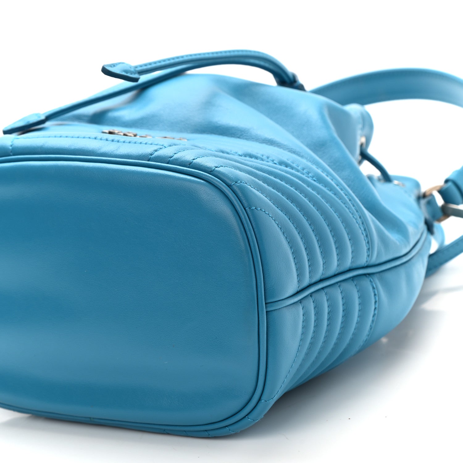 Prada Soft Calfskin Impunture Diagramme Bucket Bag 9 of 9