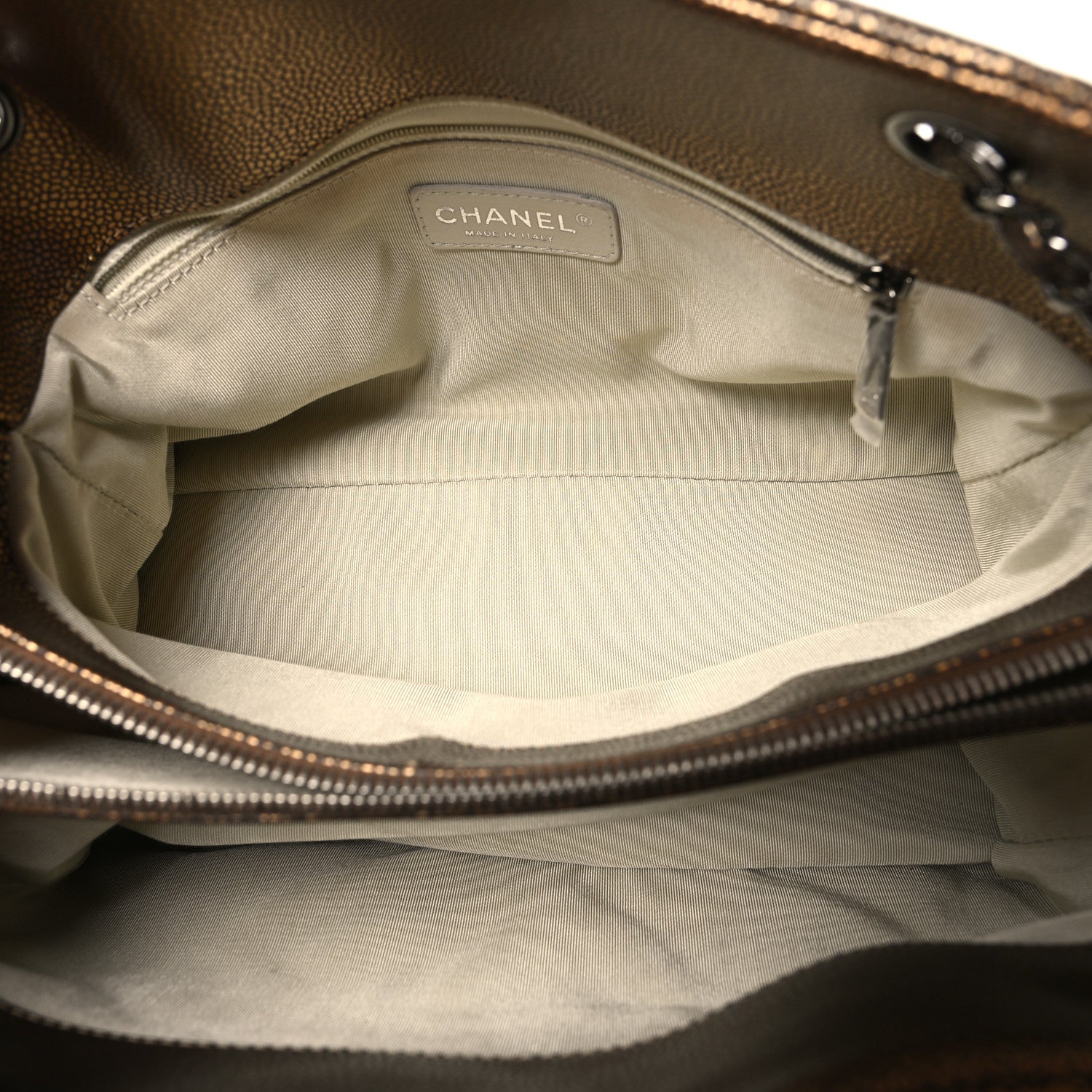 Chanel Metallic Caviar Timeless CC Shopping Tote Gold 5 of 11