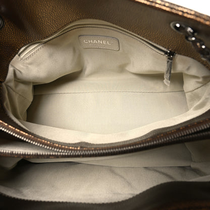Chanel Metallic Caviar Timeless CC Shopping Tote Gold 5 of 11
