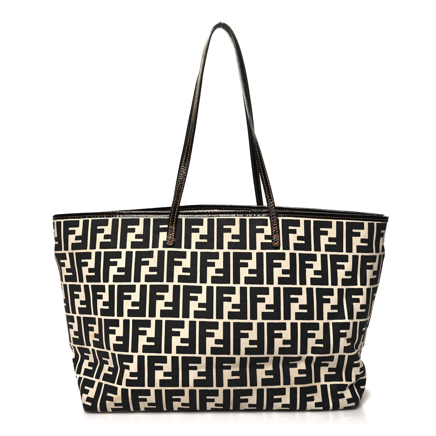 Canvas FF Roll Tote Black White