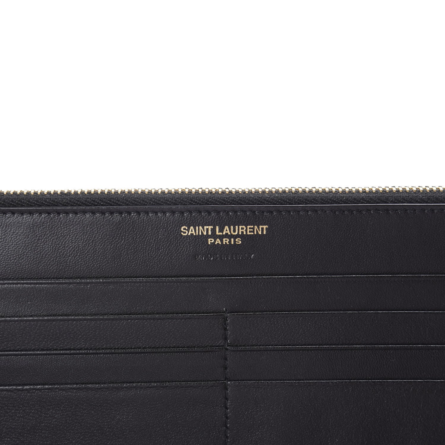 Saint Laurent Smooth Shiny Calfskin Monogram Uptown Wallet Black 6 of 6