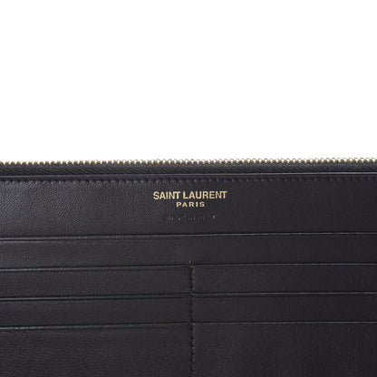 Saint Laurent Smooth Shiny Calfskin Monogram Uptown Wallet Black 6 of 6