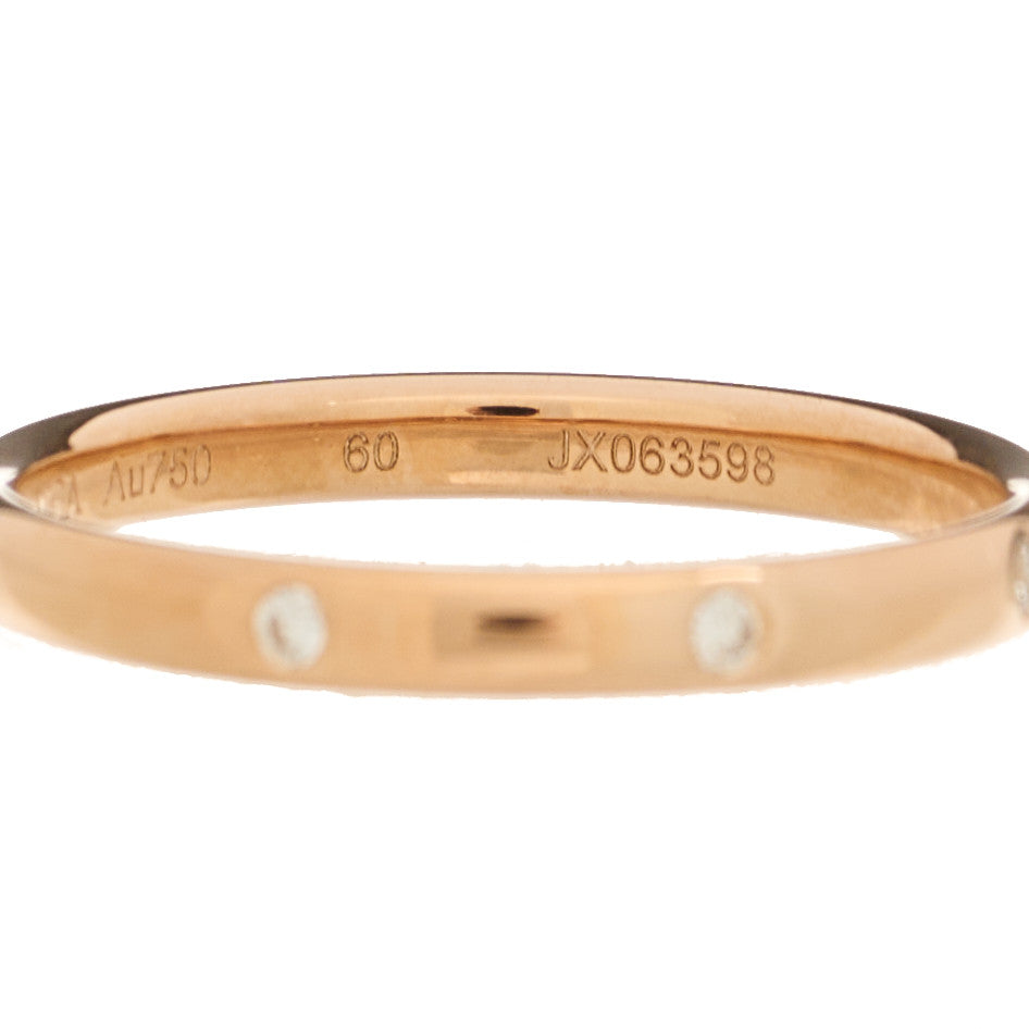 Van Cleef & Arpels 18K Rose Gold Diamond Tendrement Etoiles Wedding Band Ring 60 9 5 of 6