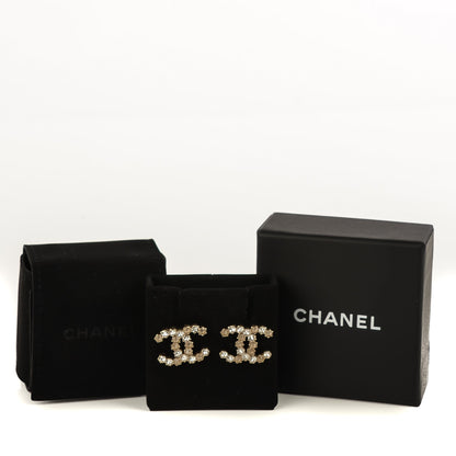 Chanel Crystal CC Earrings Gold 3 of 5