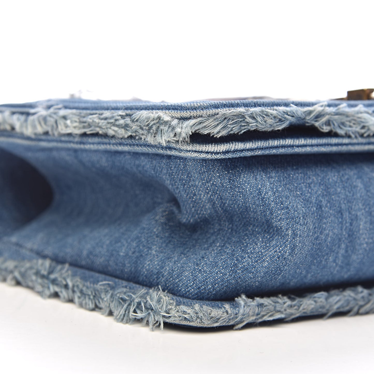 Denim Patchwork Medium Boy Flap Blue