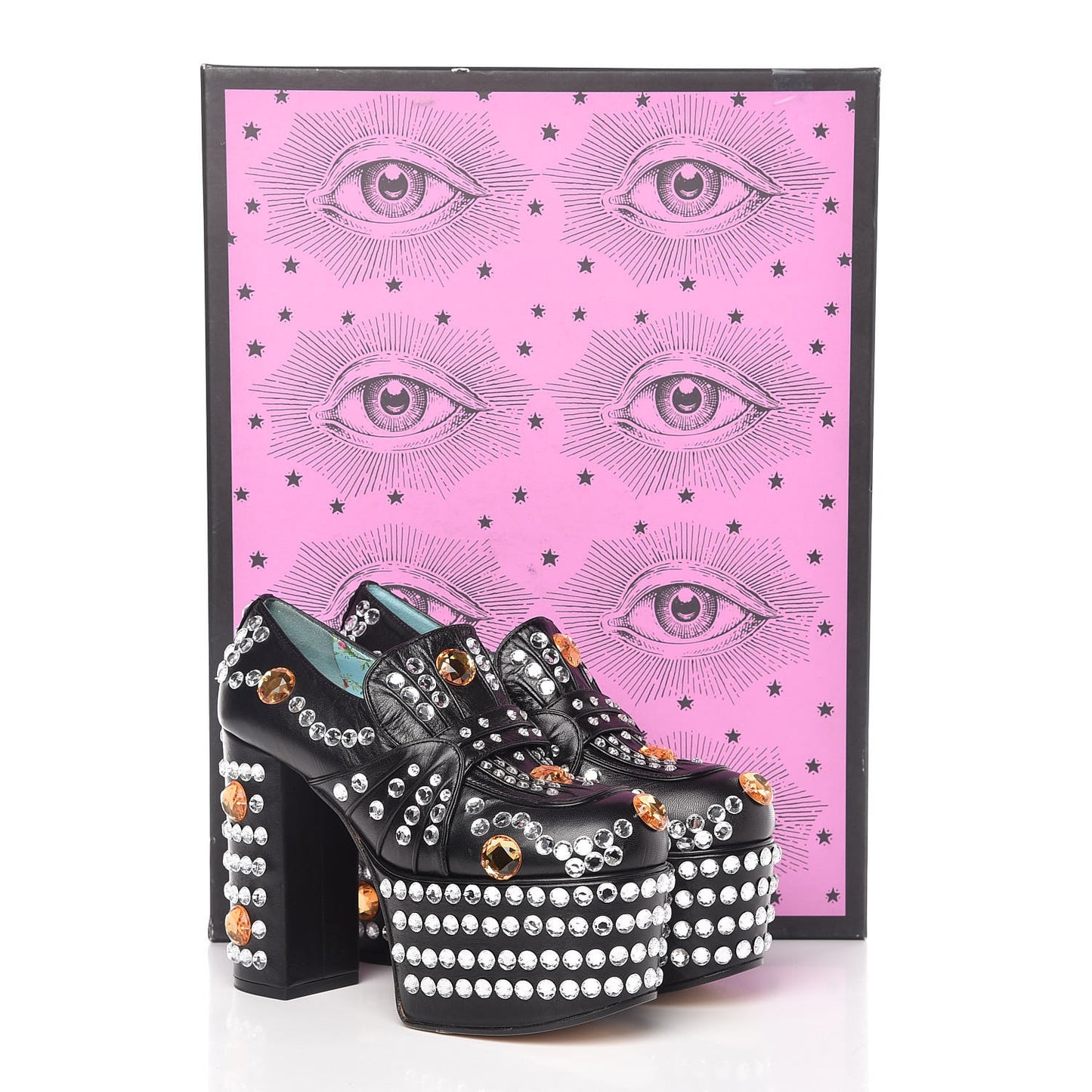 Malaga Kid Crystal Amilna Platform Loafer 35 Black