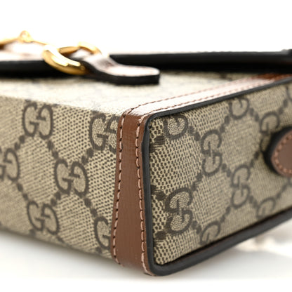 Gucci GG Supreme Monogram Mini Horsebit 1955 Shoulder Bag Beige Brown Sugar 10 of 10