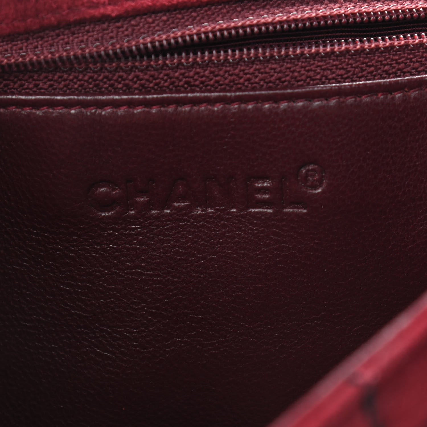 Chanel Suede Square Stitched Jumbo Single Flap Red 6 of 10
