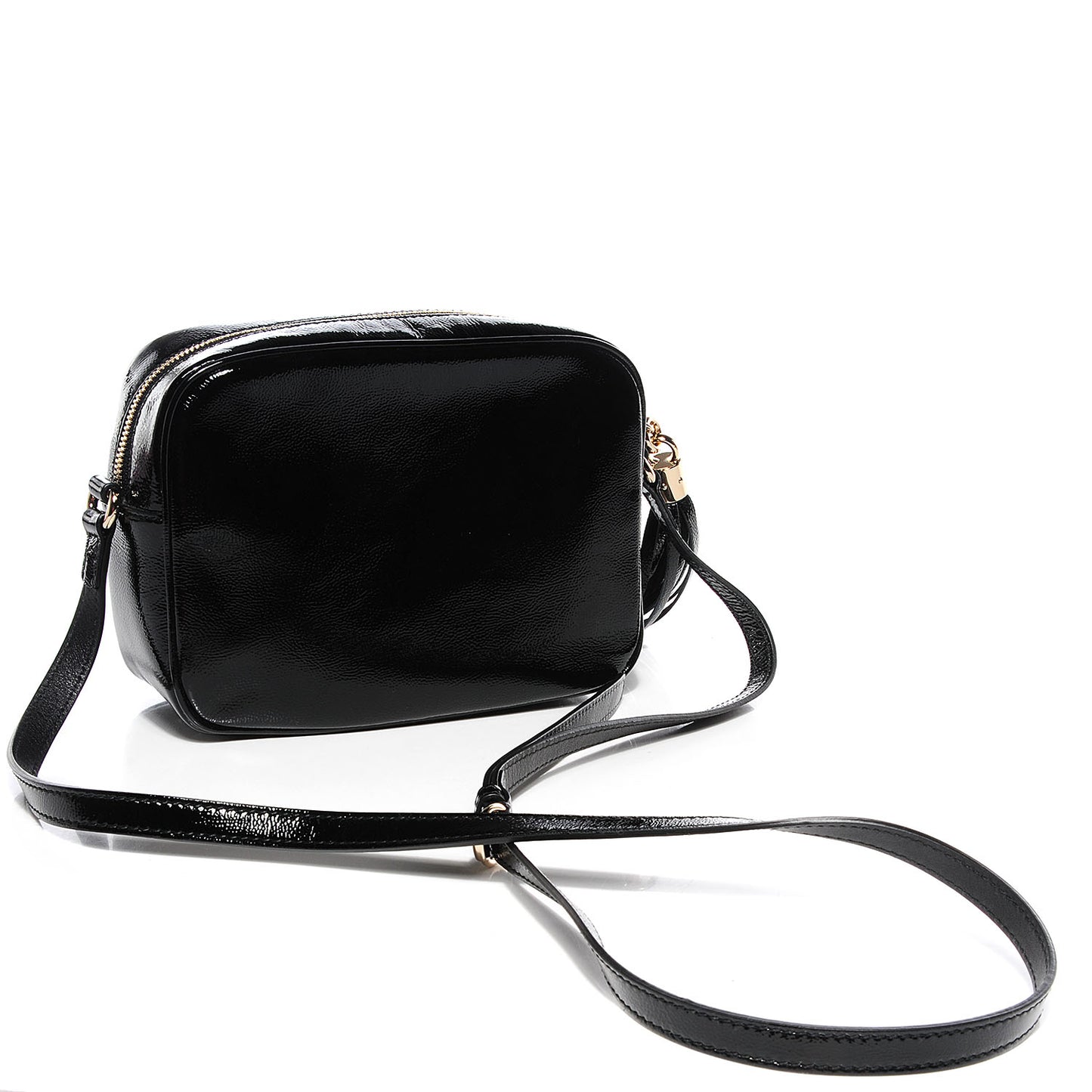Soft Patent Small Soho Disco Bag Black