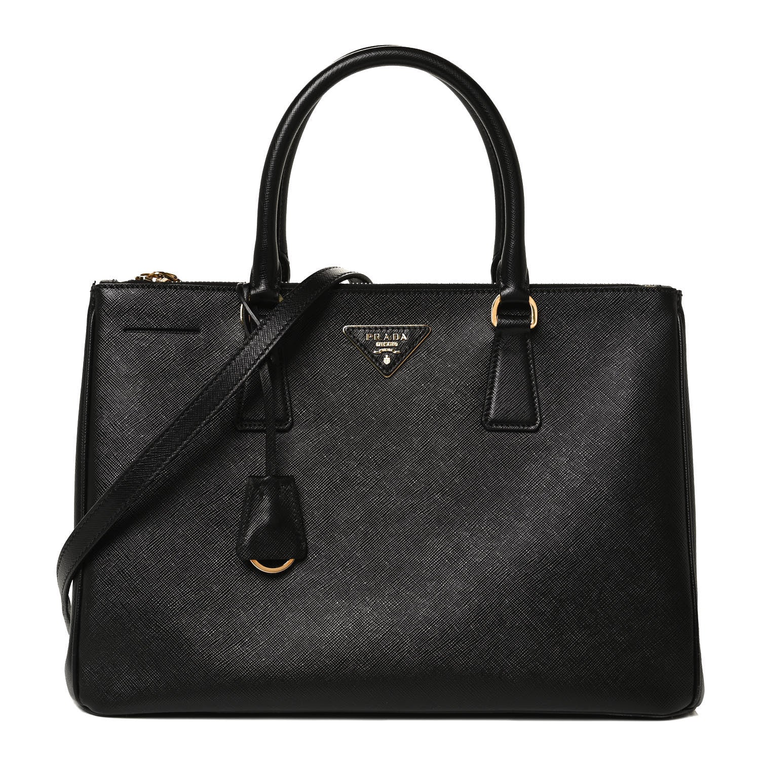 Prada Saffiano Small Galleria Double Zip Tote Black 1 of 10