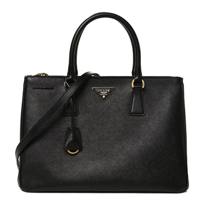 Prada Saffiano Small Galleria Double Zip Tote Black 1 of 10