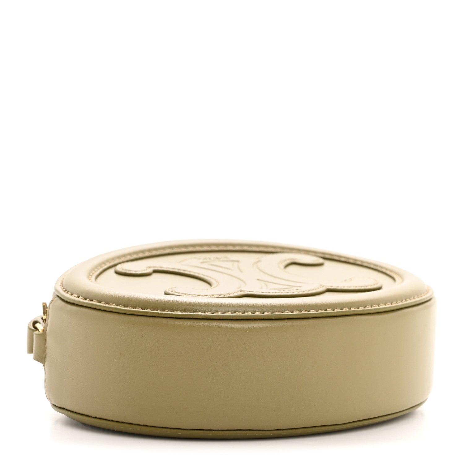 Celine Smooth Calfskin Cuir Small Triomphe Oval Purse Crossbody Olive 4 of 13