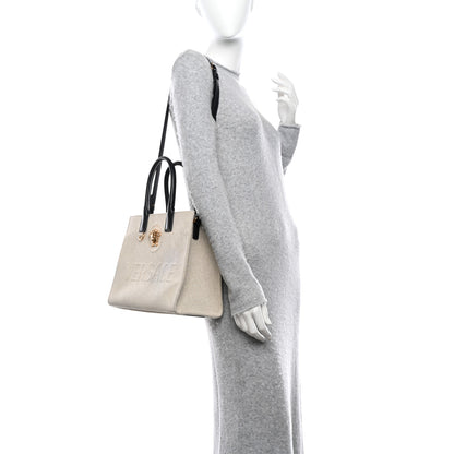 Versace Canvas Calfskin La Medusa Tote Bag Beige 2 of 11