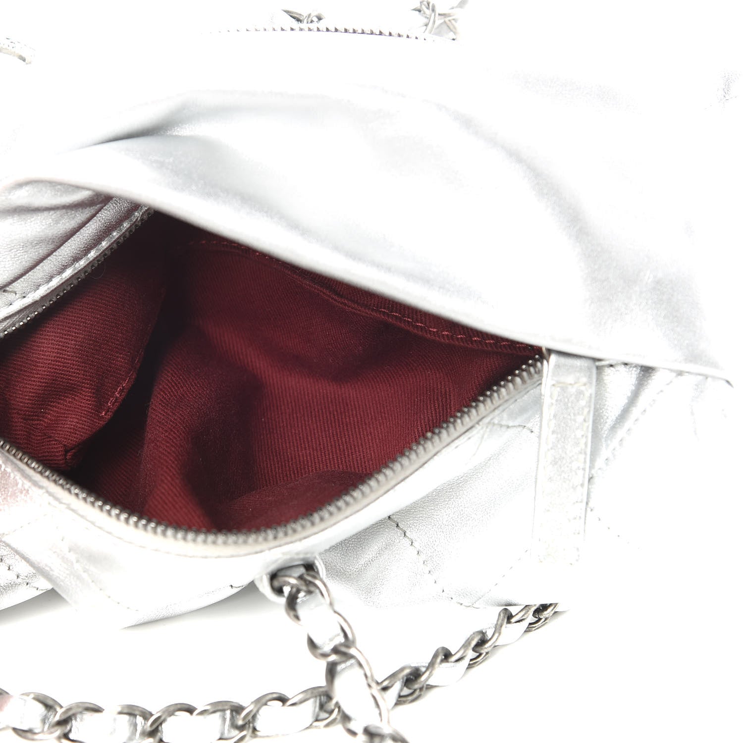 Chanel Metallic Calfskin Quilted Baluchon Silver 6 of 12