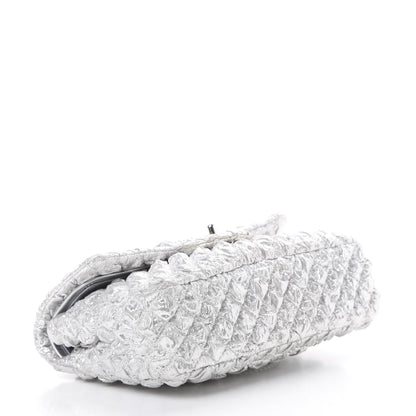 Chanel Metallic Lame Quilted Small Double Flap Silver 3 of 12