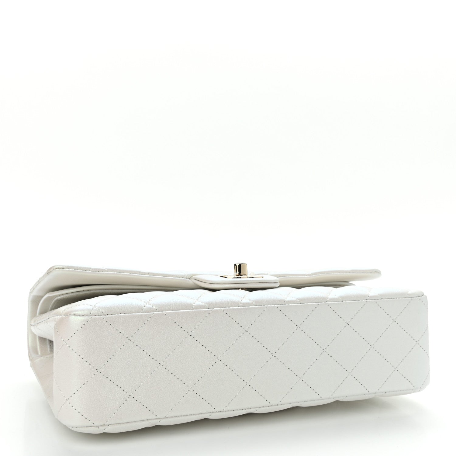 Chanel Iridescent Calfskin Quilted Medium Double Flap White 4 of 10
