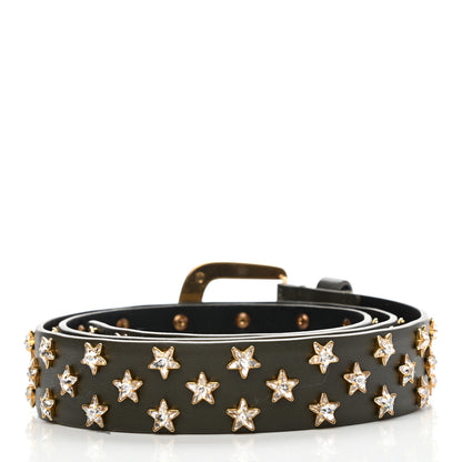 Chanel Lambskin Crystal Star Belt 90 Green 2 of 8