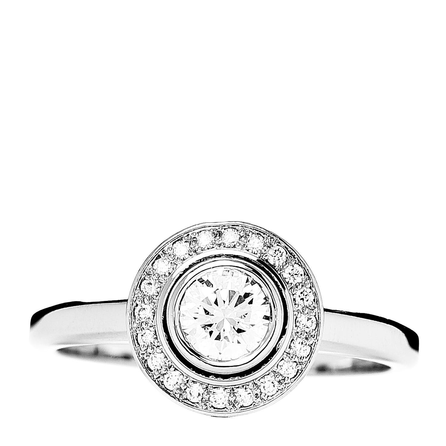 Platinum Diamond .30ct D'Amour Solitaire Engagement Ring 51 5.75
