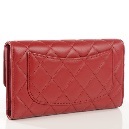 Chanel Lambskin Quilted Large Flap Wallet Red 3 of 9
