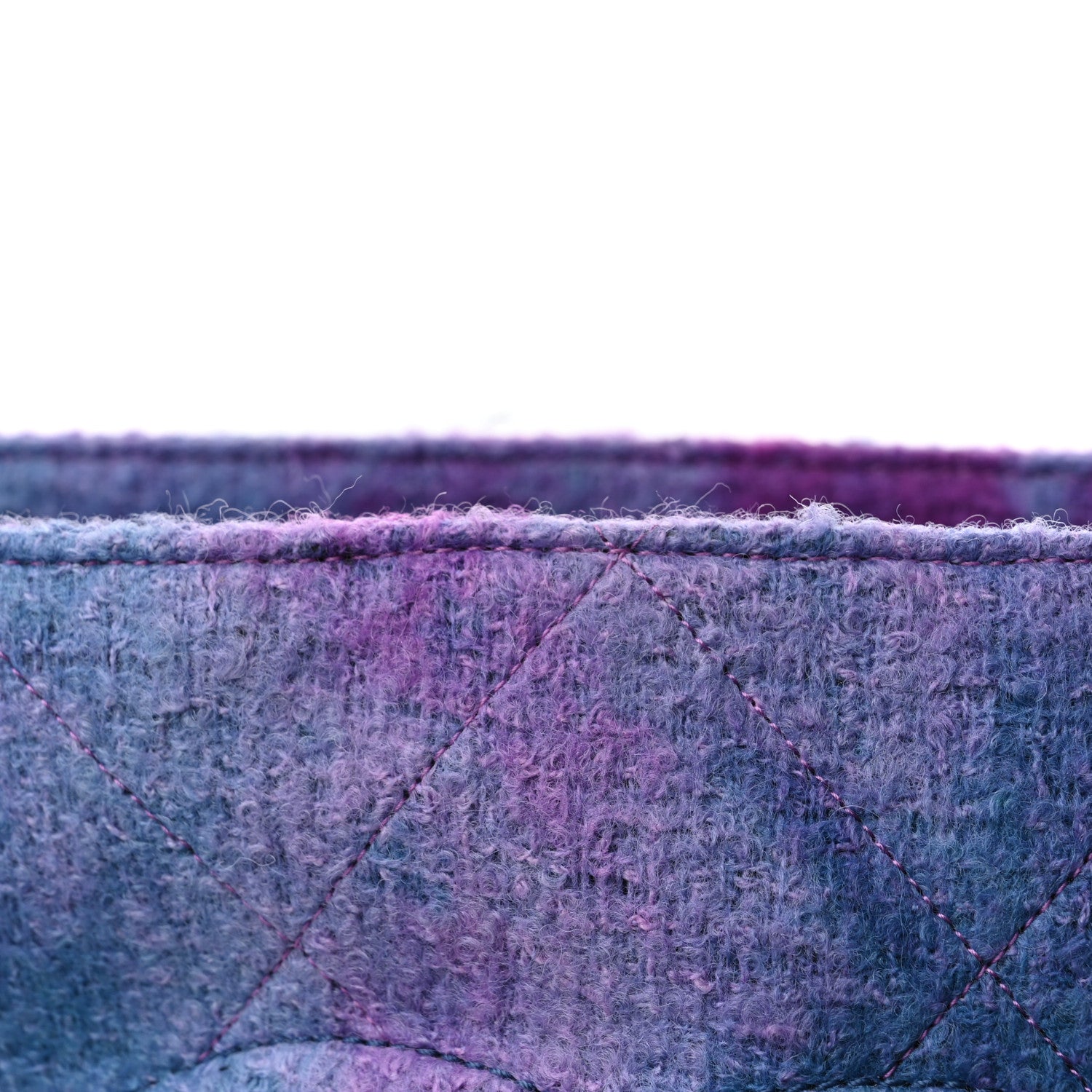 Chanel Wool Tweed CC Tote Purple Black Blue 10 of 11